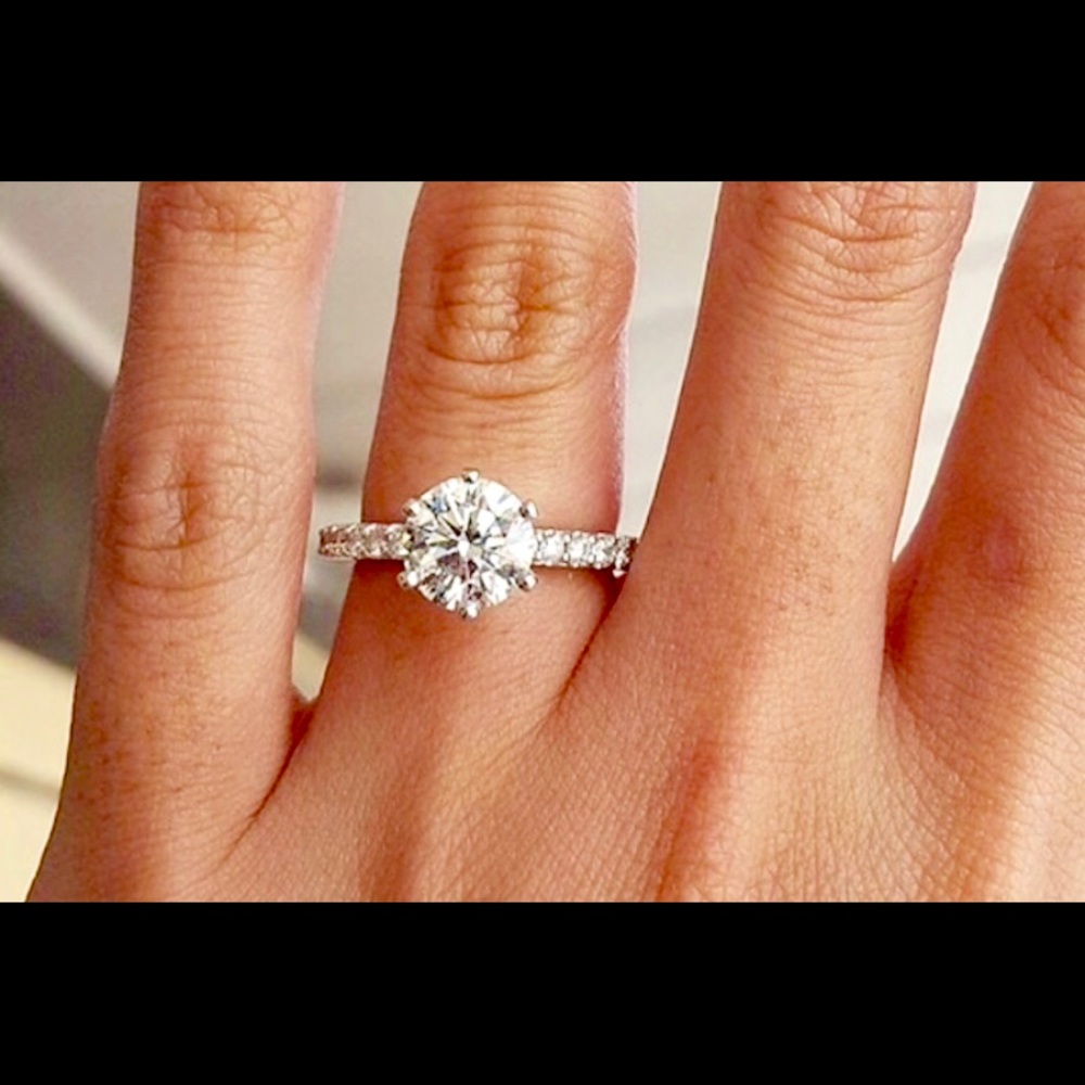 Cubic Zirconia 6 prong ring in sparkle and shine